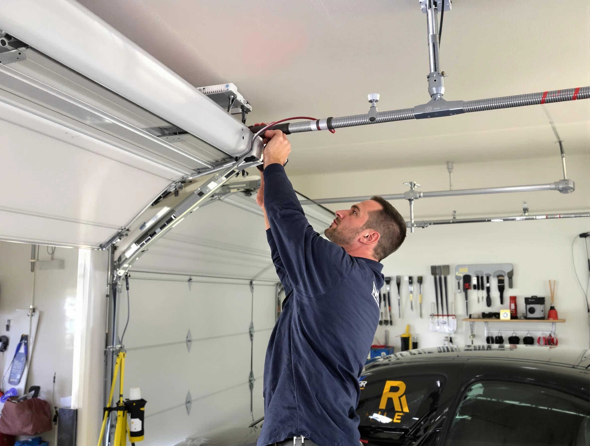 Guthrie Garage Door Repair technician performing garage door cable repair in Guthrie