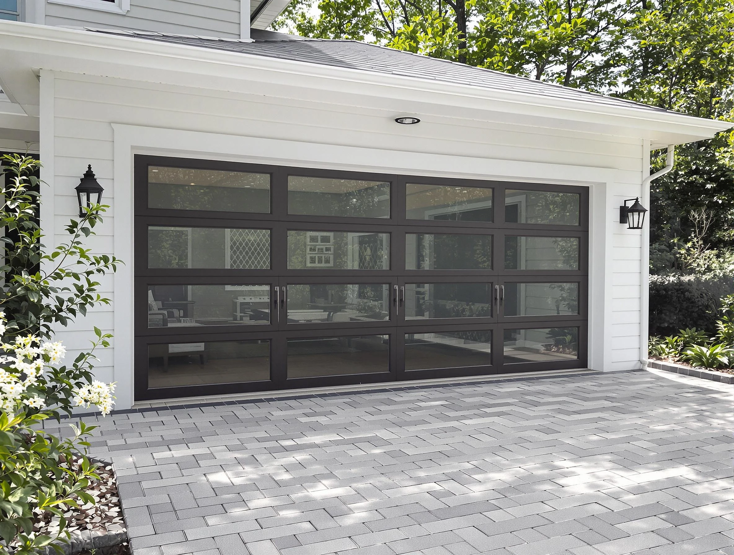 Guthrie Garage Door Repair design specialist presenting custom garage door options to Guthrie homeowner