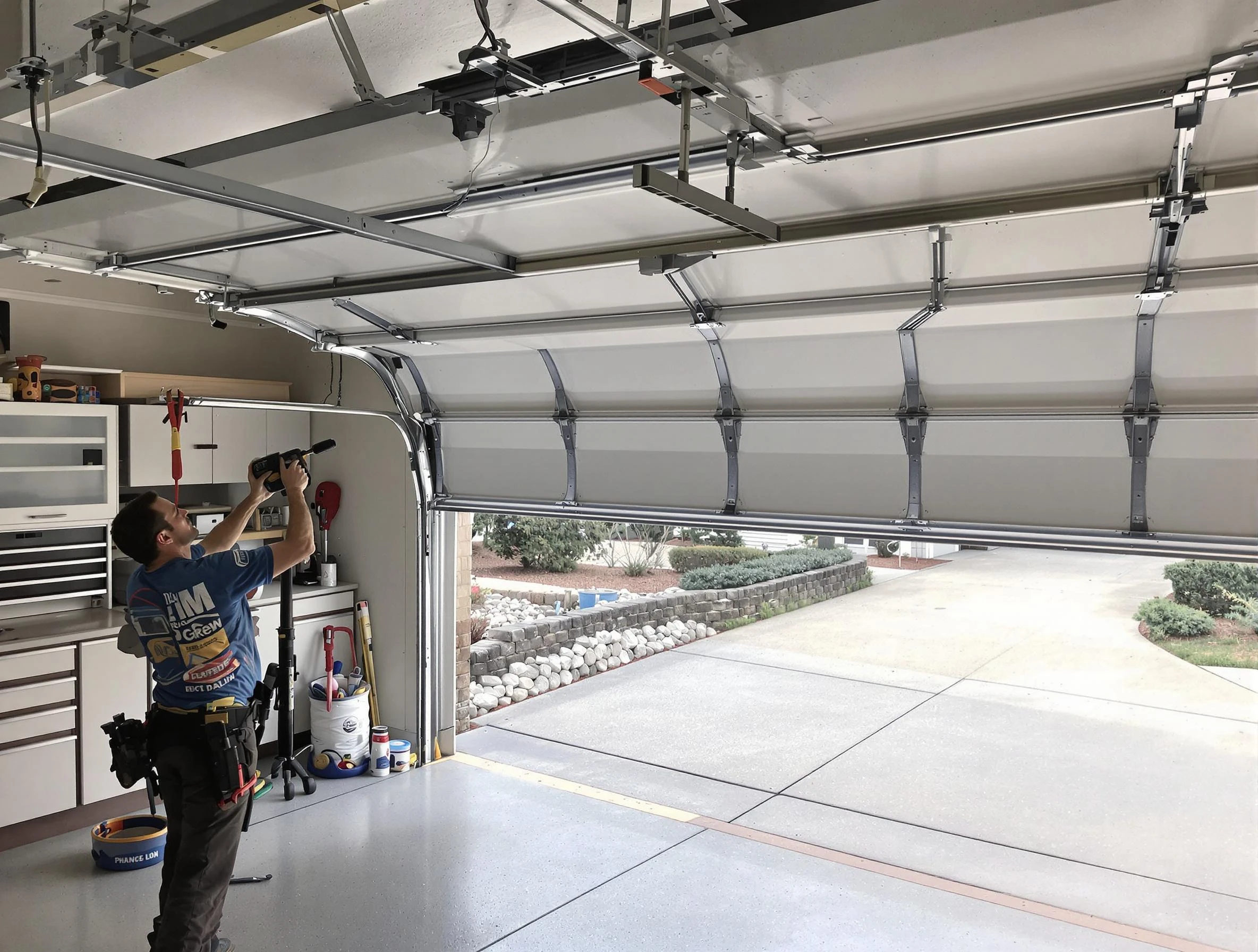 Garage door track repair service by Guthrie Garage Door Repair in Guthrie